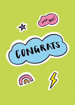 Say congrats and a woo hoo to someone special with this fab card, by Kim Garrity Design.