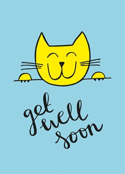 Send someone special all the get well soon vibes with this cute card, by Kim Garrity Design. Purrfect for any cat lover.