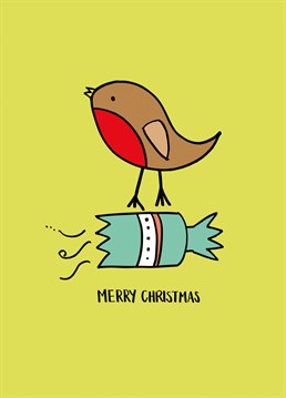 Let someone special know you are thinking of them this Christmas with this cute robin and cracker card, by Kim Garrity Design.