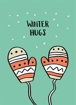 Send someone special a big Christmas hug with this mittens card, by Kim Garrity Design.