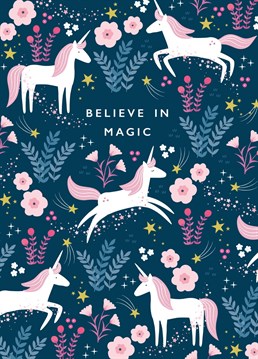 'Believe In Magic' charmingly illustrated card by Klara Hawkins