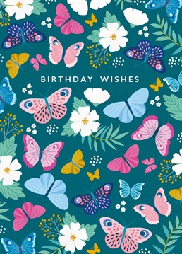 This beautiful butterfly card is a perfect Birthday card for all ages.