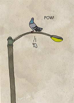 You may not know it but pigeons are always aiming for something when they poo. If they poo on you, that means they love you - FACT. Either a pigeon or a friend will appreciate this Birthday card from Kazvare Made It, either way.