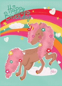 A little sweet and a little sassy! Wish her a magical, rainbow-filled birthday with this cute Karmuka design.