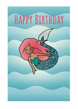 Say Happy Birthday to a little mermaid and wish her a magical day with this cute design by Karmuka.