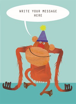 Personalise this cute Kali Stileman design to send to a cheeky monkey and celebrate their birthday or other special occasion.