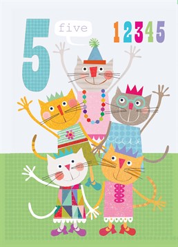 A Kali Stileman design for any cute kitten. Count to five and celebrate a special 5th birthday with all their little friends!