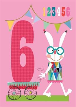 Don't be late for a very important date like the white rabbit! Wish a young Alice a happy 6th birthday in Wonderland with this cute Kali Stileman design.