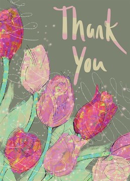 The perfect thank you card for stylish friends who love flowers, by Kirsty Todd Illustration.