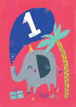 celebrate a little ones first birthday with this elephant card!
