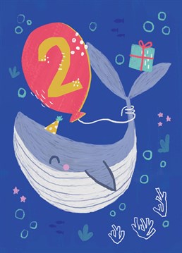 celebrate a little ones 2nd birthday with this whale card!
