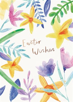 Send easter wishes with this loosely painted floral illustration