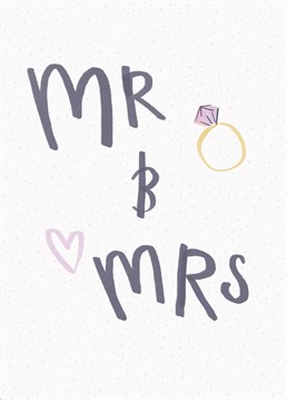 Congratulations to the happy couple! Whether it's for a wedding or an engagement this illustrated card featuring a ring and a heart is perfect