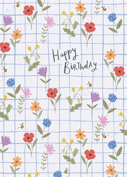 Send your plant loving friend of family member birthday wishes with this pretty wildflower card