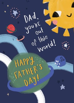 Send your Dad an out of this world card this Father's Day! Featuring planets and the sun in the solar system