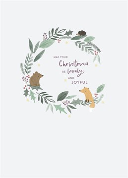 A sweet Christmas wreath featuring cute woodland critters