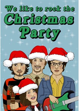 Rock the Christmas party with this Flight of the Conchords card featuring all the gang... and Mel