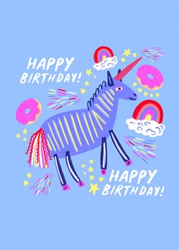 This cute birthday card is perfect for any unicorn fans!