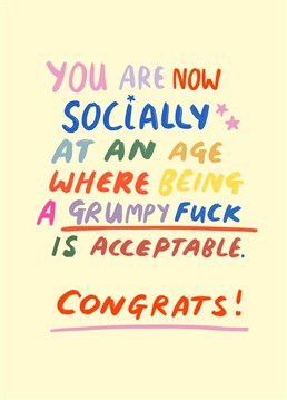 Perfect funny birthday card for your socially old friend
