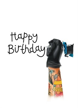 Send your friends a smile with this unique tattoo inspired birthday card, you won't find one like it anywhere else! From Hot Dog greetings.