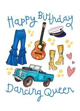 We all know a dancing queen, and it's time to celebrate their birthday with this Mamma Mia inspired card. Here we go again! From Hot Dog greetings.