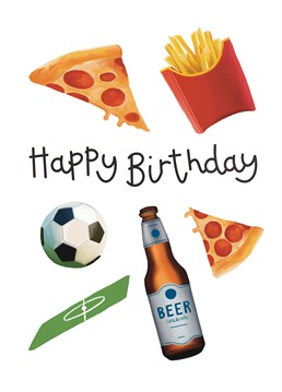 Pizza, footy and beer - the perfect birthday combo, right? Send your friends, family and loved ones this card to celebrate their birthday.