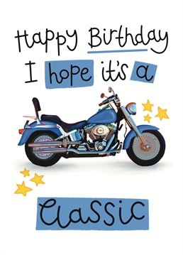 Hope your birthday is a classic, like this vintage bike! Designed by Hot Dog Greetings.