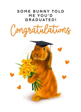 Congratulations, you've graduated! Send a smile with this cute Bunny Rabbit Graduation card and congratulate someone special on their big day. Designed by Hot Dog greetings