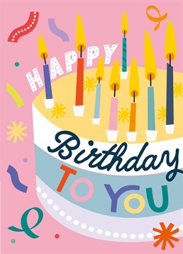 Treat your loved one to a stylish Happy Birthday card, featuring modern candles and cake.
