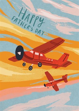 Treat your Dad to a contemporary Fathers Day design, featuring a pair of aeroplanes at sunset.
