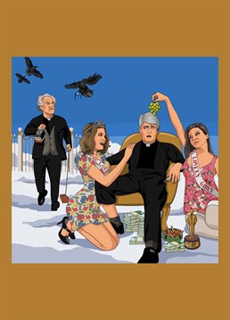 Father Ted's peaceful 18 years in heaven being disturbed by the arrival of Father Jack and glasses stealing crows, as requested by James Sheppard. Funny Jim'll Paint It design by Lesser Spotted Images.