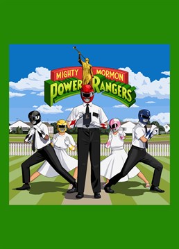 Elders with attitude! Mighty Mormon Power Rangers, as requested by Mike Williams. Hilarious Jim'll Paint It design by Lesser Spotted Images.