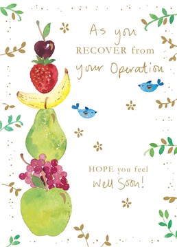 Fruit basket? This Ling Design get well card is the next best thing to cheer them in recovery!