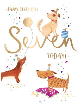 Wish a special lad a paw-some 7th birthday with this barking mad Ling Design card.