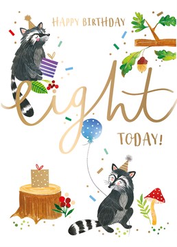 Wish a special lad a nuts 8th birthday filled with fun and mischief with this Ling Design card.