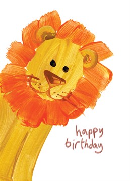 Say happy birthday to a little lion cub with this Lucilla Lavender card.