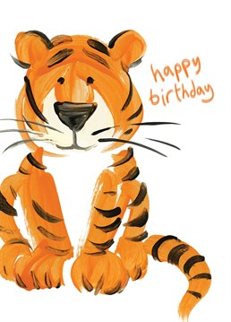 Say happy birthday to a little tiger cub with this Lucilla Lavender card.