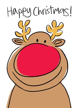 Say Merry Christmas with this silly card by Lucilla Lavender and put a smile on their face like Rudolph here!
