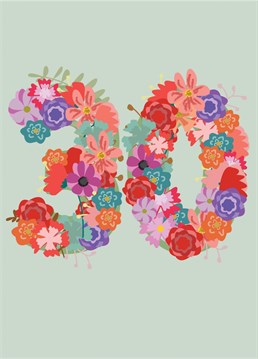 Send flowers in the form of this beautiful card to wish someone a Happy 30th Birthday!