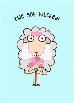 Send your loved one some wedding day wishes with this sheep inspired card!