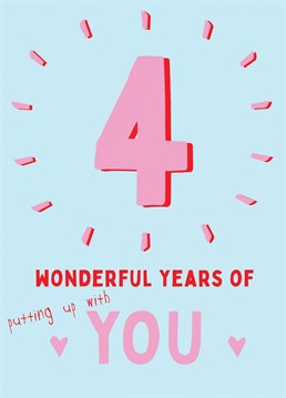 Wish your other half a happy anniversary with this heartfelt, slightly passive aggressive card!