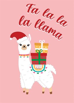 Wish a special someone a merry Christmas with this playful llama inspired card!
