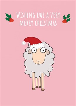 Wish a special someone a merry Christmas with this sheep inspired cute card!