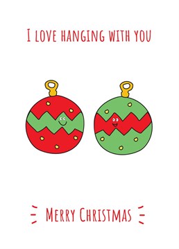 Wish a special someone a merry christmas with this bauble inspired cute card!
