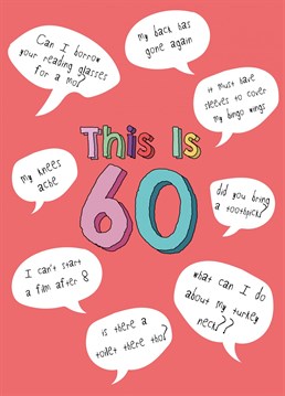 Send Birthday wishes to a special someone on their 60th Birthday with this hilarious card!