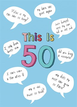 Send Birthday wishes to a special someone on their 50th Birthday with this hilarious card!