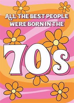Wish a 70s babe a Happy Birthday with this super retro card!