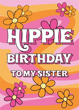 Wish a hippie babe a Happy Birthday with this super fun and colourful card!