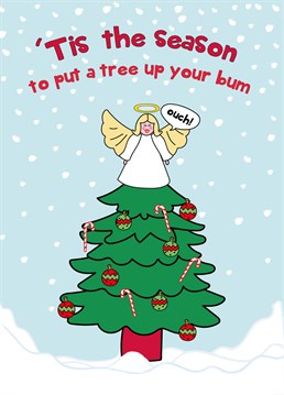 Send Christmas wishes with this hilarious festive card, sympathising with the poor Christmas fairy who has to have it up the bum all through the festive period