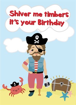 Send birthday wishes to a special little person with this pirate inspired kids birthday card!